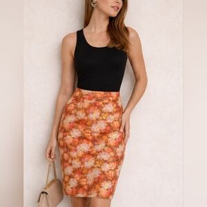 LuLaRoe "Cassie" Unicorn Roses Floral Pencil Skirt Size M